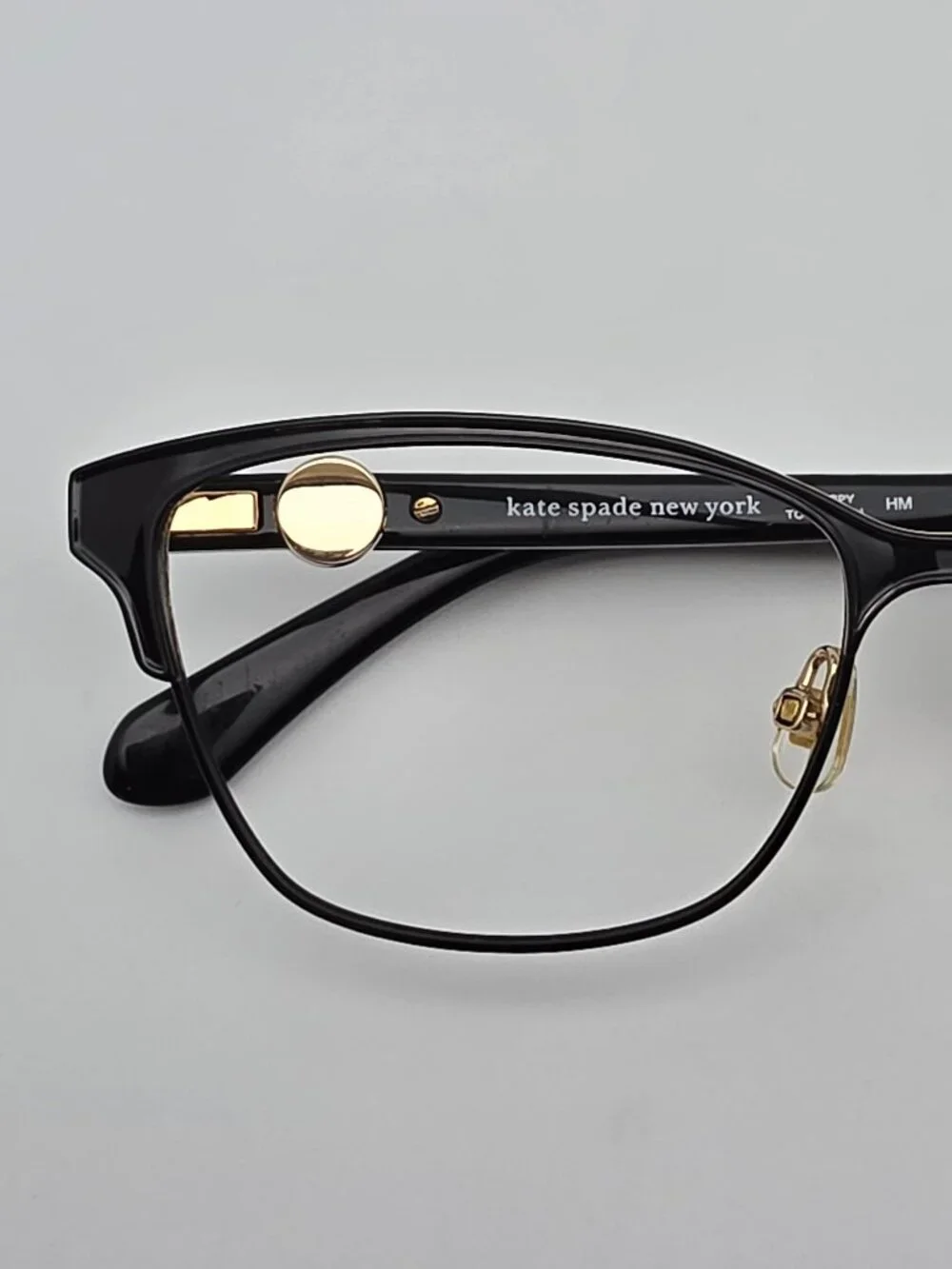 Kate Spade New York Audrina/G 807 Shiny Black Gold Cat Eye Eyeglasses Frame 53mm